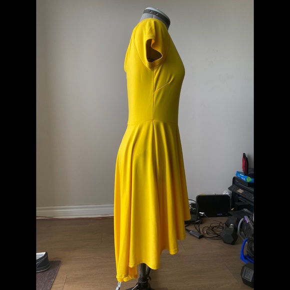 Yellow off shoulder high low dress - Picture 2 of 4